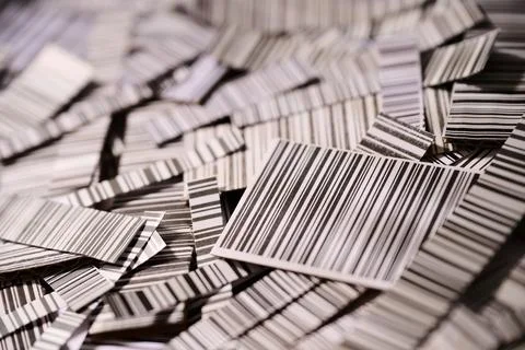 Close-up of a group of barcodes of different sizes. Stock-Fotos