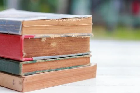 Close up group of books Stock Photos