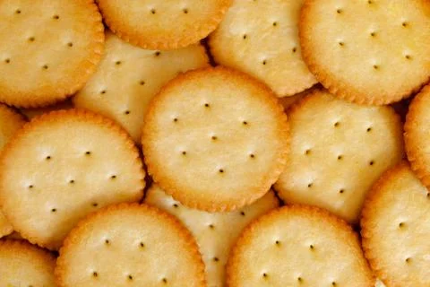 Close up group of cracker texture background, Natural flavor biscuit backdrop Stock Photos