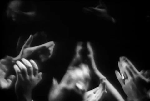 Close-up of group of hands applauding, 1930s Stock Footage 90728485