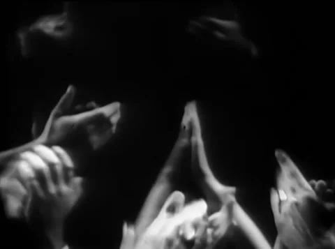 Close-up of group of hands applauding, 1930s Stock Footage 260240409