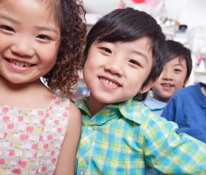 Close Up of a Group of Kids Stock Photos