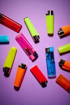 Close up of a group of lighters Stock Photos