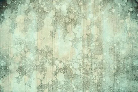 Close-up grunge design wall surface is revealing teal and beige paint with Stock Illustration