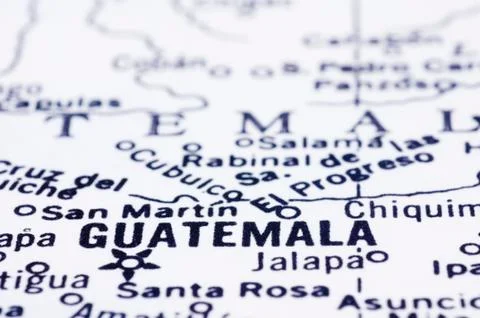 Close up of guatemala on map Stock Photos