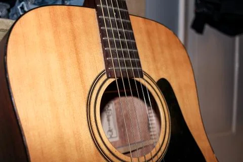 Close up of a guitar isolated Stock Photos