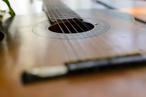 Close up of a guitar Stock Photos