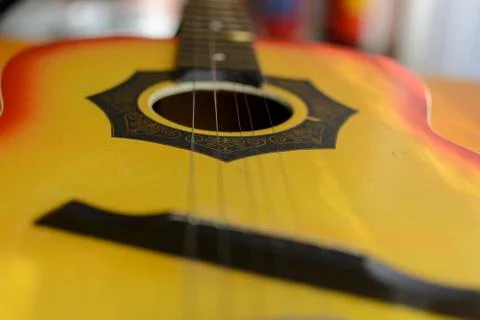 Close up of a guitar Stock Photos