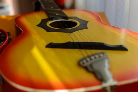 Close up of a guitar Stock Photos