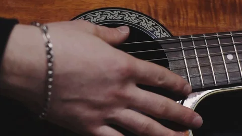 Close up of guitar player 库存影片 86705972