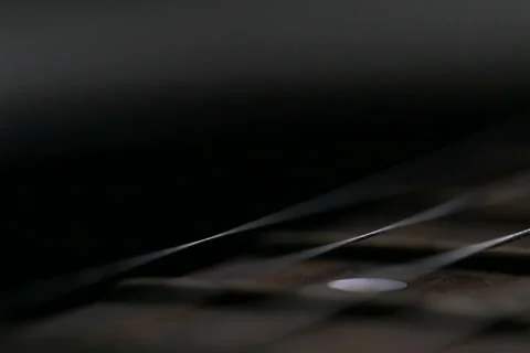 Close up of guitar strings. HD Stock Footage 58652095