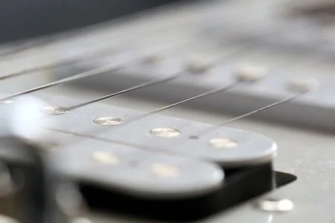 Close up of guitar strings. HD Stock Footage 58652171