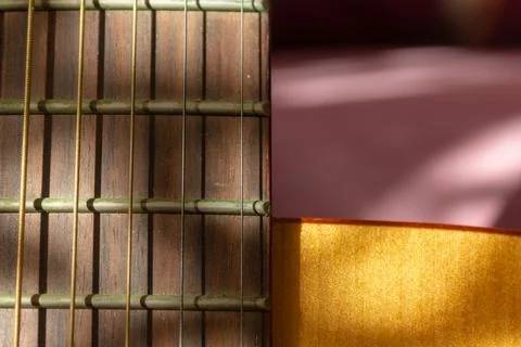 Close up of a guitar strings Stock Photos