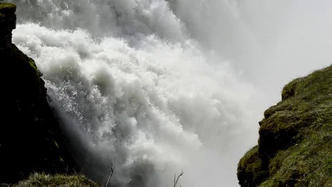 Close Up Of Gullfoss Waterfall,iceland 1 Vídeo Stock 83310162