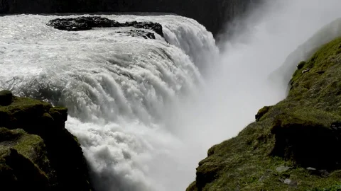 Close Up Of Gullfoss Waterfall,iceland. 2 mp4 Vídeo Stock 83310164
