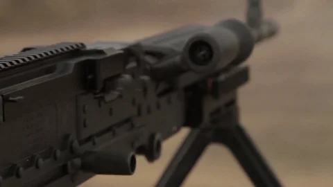 Close up of gun firing  Video stock 76940290