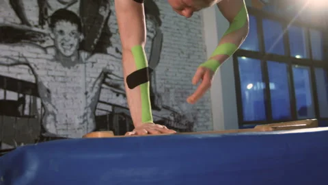 Close up of a guy doing yoga. Stock Footage 96608712