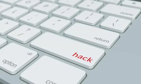 Close up of hack keyboard button Stockillustratie