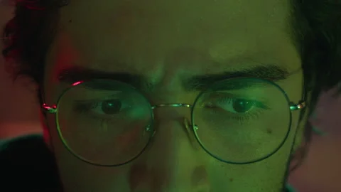 Close-up of hacker face, stealing information, preparing to break password Stock-Footage 158622028