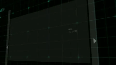 Close up of hacker interface displaying progress bars and data metrics Stock Footage 347154834