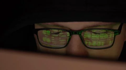 Close-up Hacker or Spy Hacking the Network Stock Photos