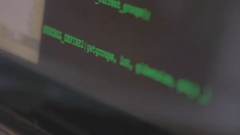 Close up hacker type on computer screen Video stock 139347564