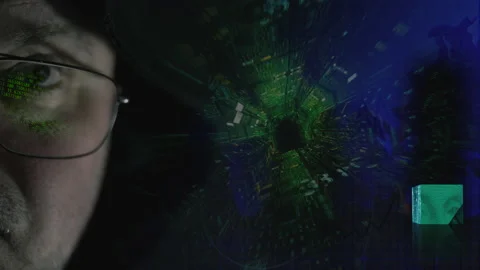 Close-up of a hacker working on a computer for a cyber attack. Video stock 168525910