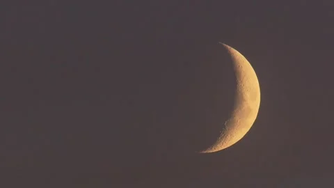 Close-Up of the Half Moon at Dusk Stock Footage 314777011