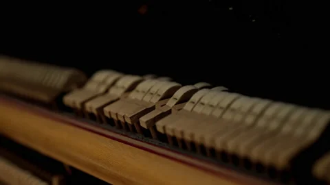 Close-up Of Hammers Inside A Piano Stock-Footage 236512934