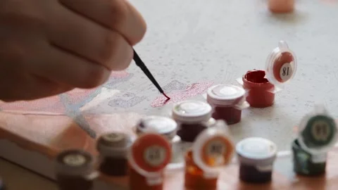 Close-up of the hand with the brush. Stock Footage 172073989