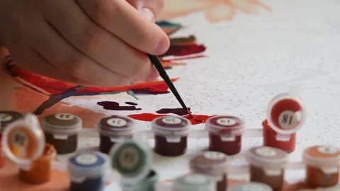 Close-up of the hand with the brush. Stock Footage 172073994