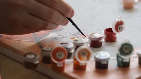 Close-up of the hand with the brush. Stock Footage 172074105