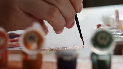 Close-up of the hand with the brush. Stock Footage 172089173