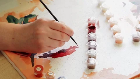 Close-up of the hand with the brush. Stock Footage 172089175