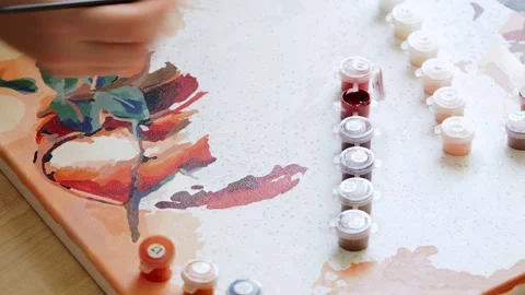 Close-up of the hand with the brush. Stock Footage 172089176