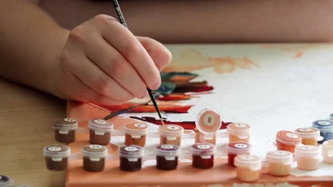 Close-up of the hand with the brush. Stock Footage 172089462