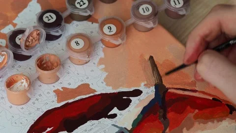 Close-up of the hand with the brush. Stock Footage 172089464