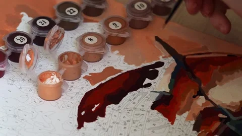 Close-up of the hand with the brush. Stock Footage 172089465