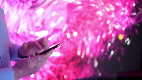 Close-up hand of business man using mobile phone smartphone background virtual Stock Footage 170475291