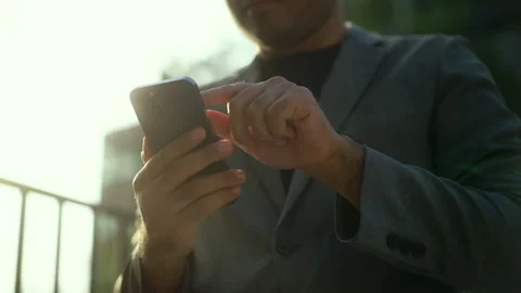 Close up hand of businessman using smartphone to communication of business. Stock Footage 243252602
