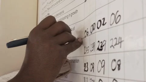 Close up of hand Calculating, Reading And Writing Reports. Stock Footage 318967586