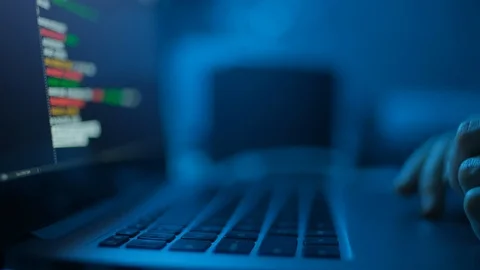 Close up hand of developing programming and coding technologies. Programmer hand Stock Footage 120405026