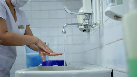 Close-up hand disinfection Stock Footage 204990785
