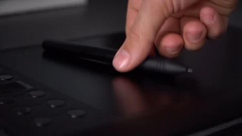 Close-up of hand drawing on a digital tablet Stock Footage 126093065