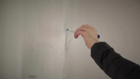 Close-Up Hand Drawing on Whiteboard for Planning and Sketching Video stock 319276900