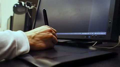  Close up of the hand of a engineer editing scheme in CAD system 스톡 동영상 67221259