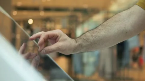 Close-up of hand exploring glass surface Stock Footage 342024926