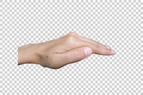 Close-Up of Hand Gesture on a Transparent Background Stock Photos