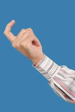 Close up of a hand gesturing with a finger Stock Photos