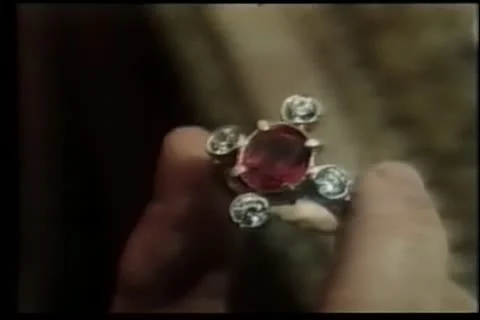 Close-up of hand holding ruby ring Stock Footage 11351811